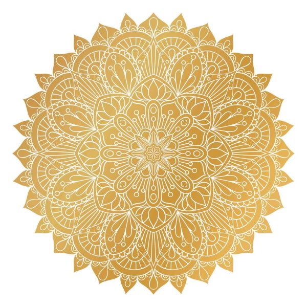 Vector Golden Mandala Ornament Vintage Decorative Elements Oriental Round Pattern Islam Arabic Indian Turkish Pakistan Chinese Ottoman Motifs Hand Drawn Floral Background
